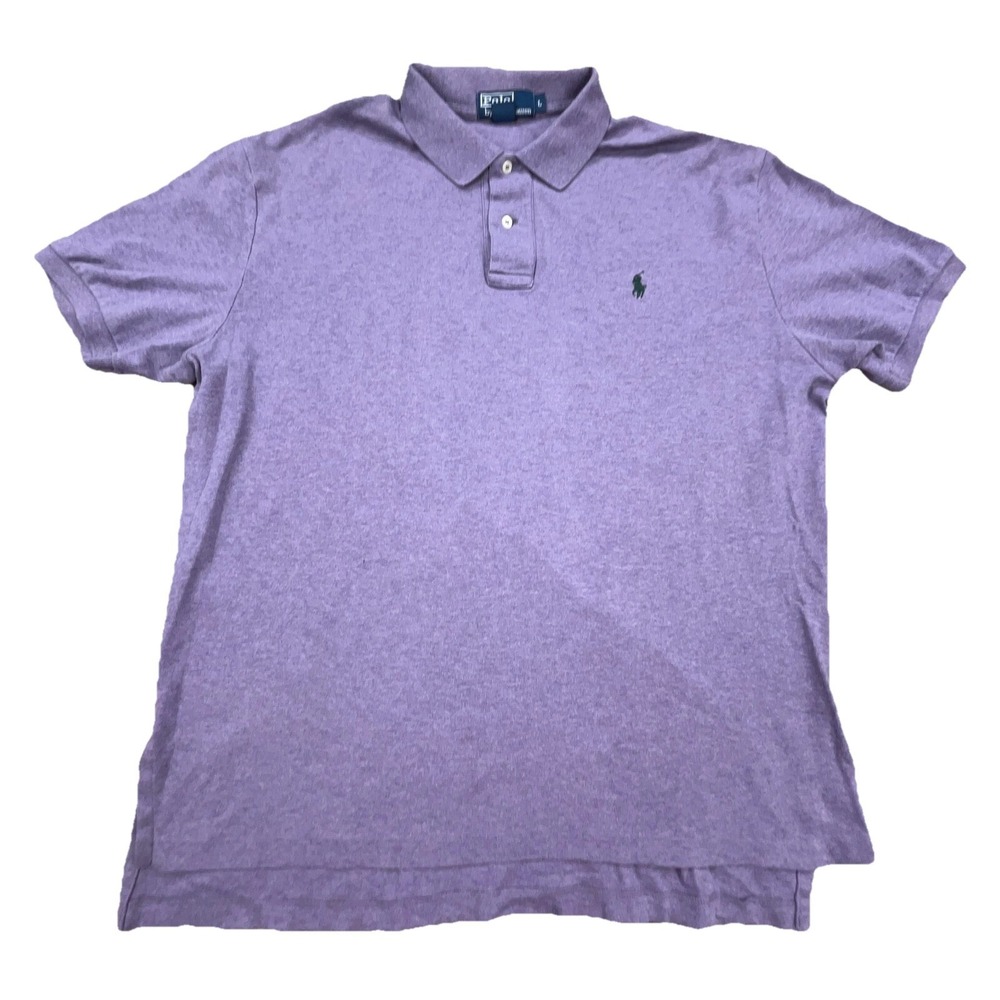 Ralph Lauren Polo Shirt Men Large Purple Soft Touch Cotton Golf Rugby Pony *